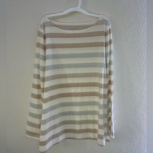 Talbots gold and silver striped top, Size L